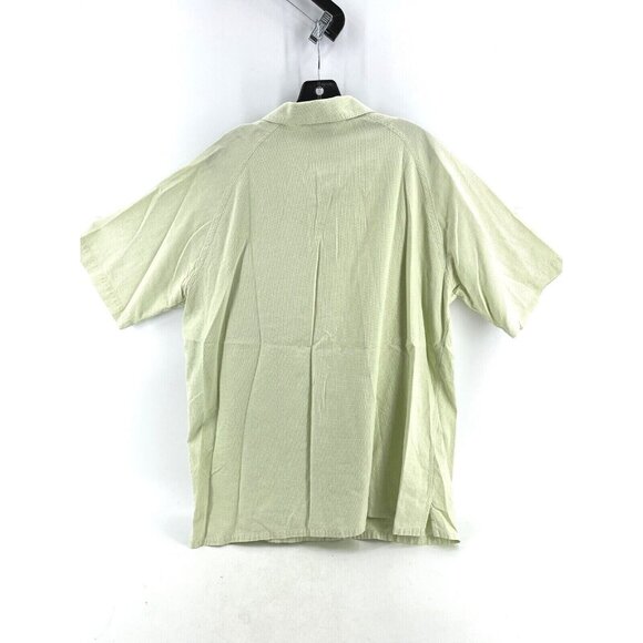 Cabela's Men's XL Button Down Shirt Green Checkered 100% Cotton Short Sleeve - Picture 4 of 9